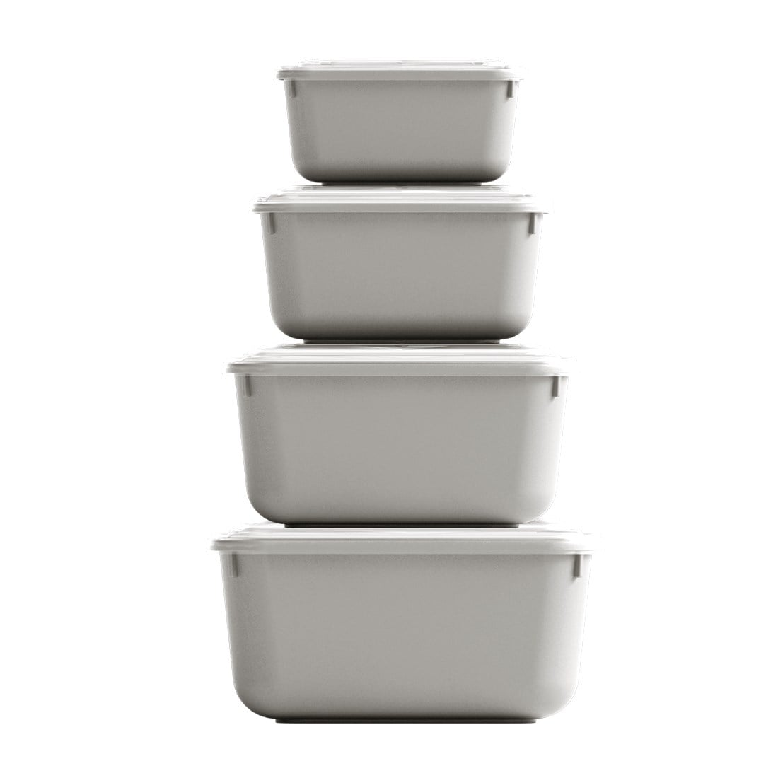 4 Parça Snap Lid Dikdörtgen Set (600-1100-1800-3000 ml)
