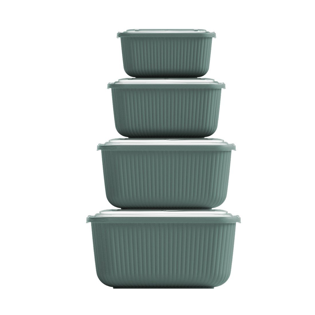 4 Parça Snap Lid Line Dikdörtgen Set (600-1100-1800-3000 ml)