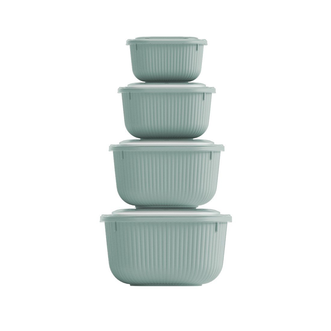 4 Parça Snap Lid Line Kare Set (600-1100-1800-3000 ml)