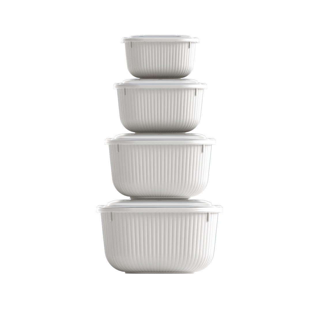 4 Parça Snap Lid Line Kare Set (600-1100-1800-3000 ml)