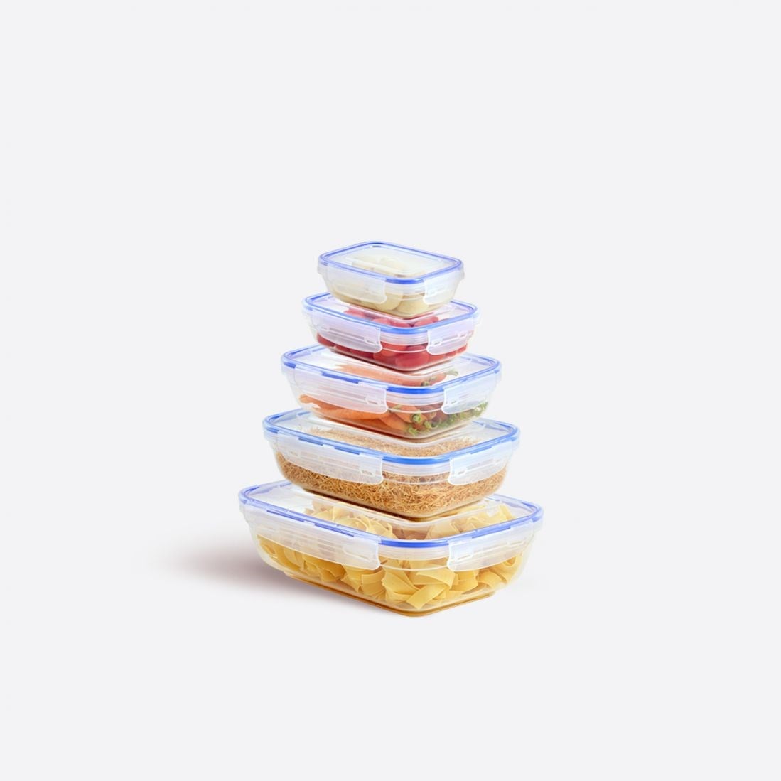 5 Parça Contalı Dikdörtgen Set (310-565-975-1675-2725 ml)