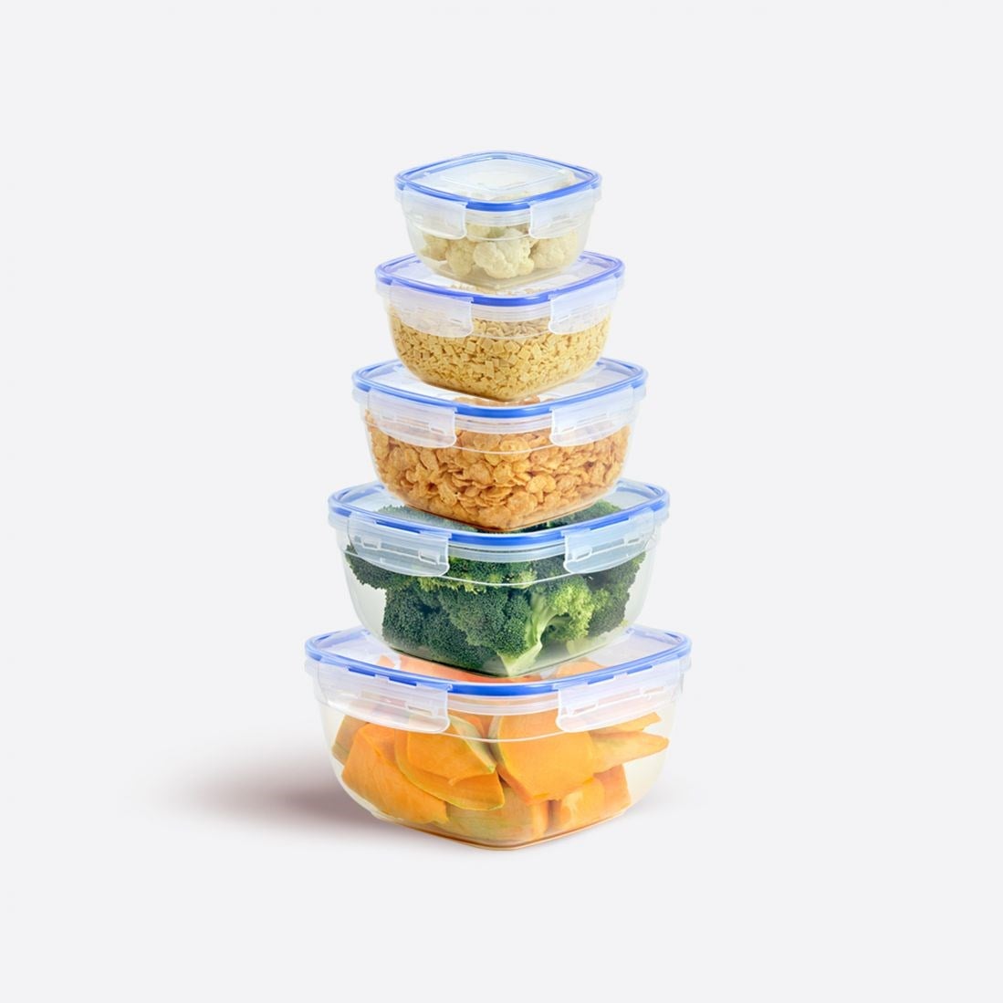5 Parça Contalı Kare Set (500-900-1500-2400-3750 ml)