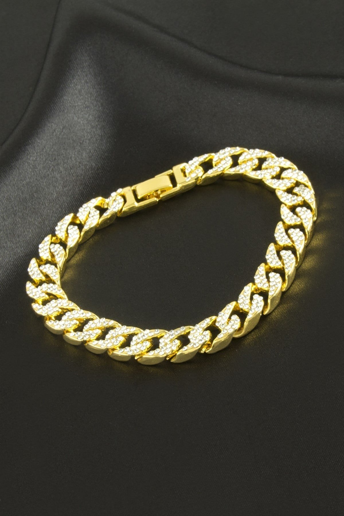 Chain Zirkon Taşlı Lüks Çelik Zincir Bileklik