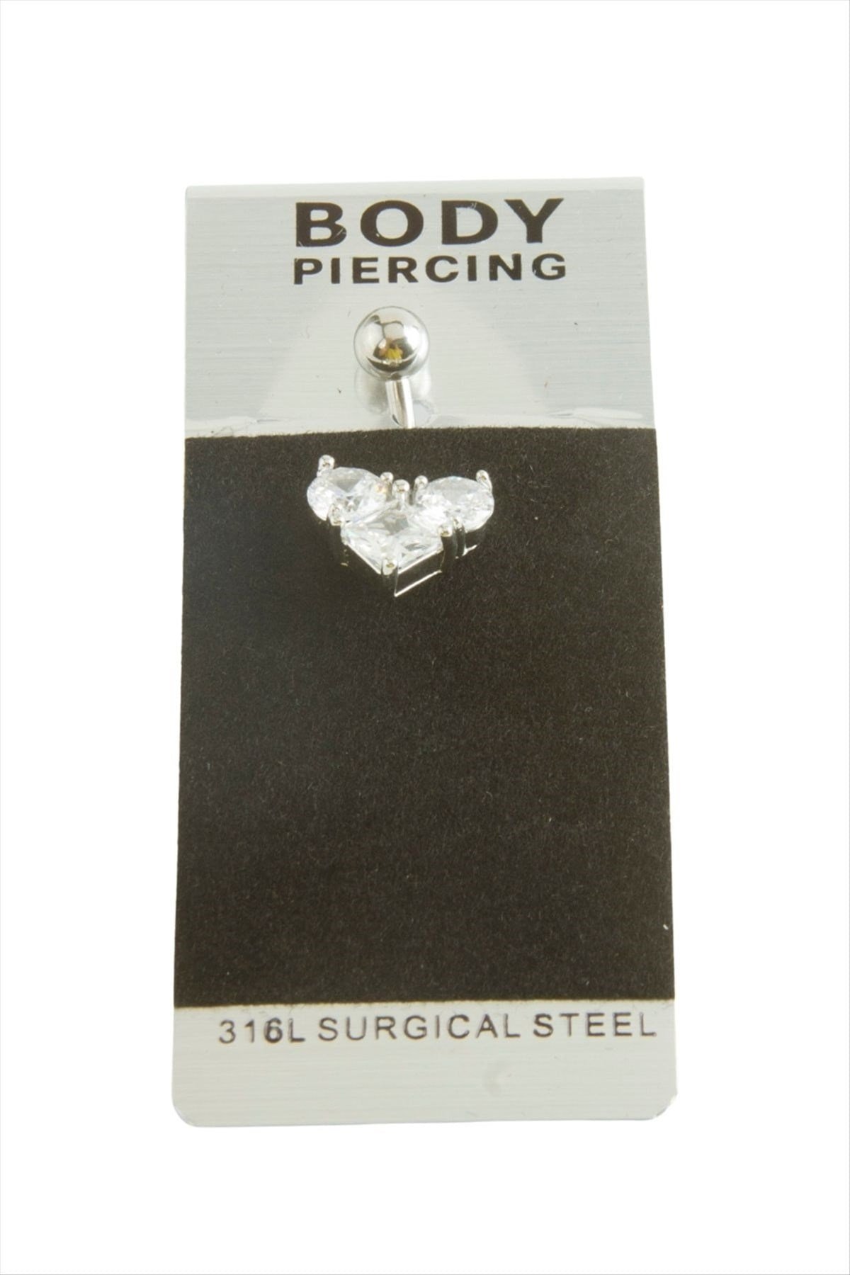 Kalp Lüks Çelik Göbek Piercing 1 Adet