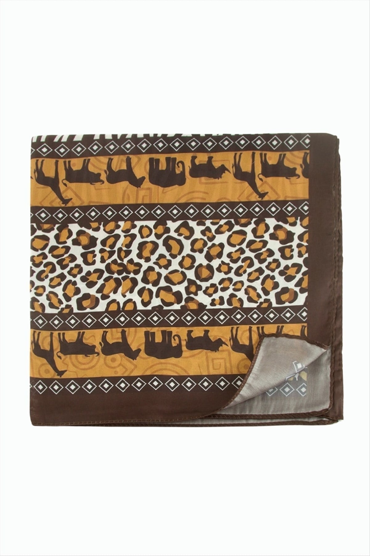 Leopar Desenli Zr Şifon Fular 50*50 cm