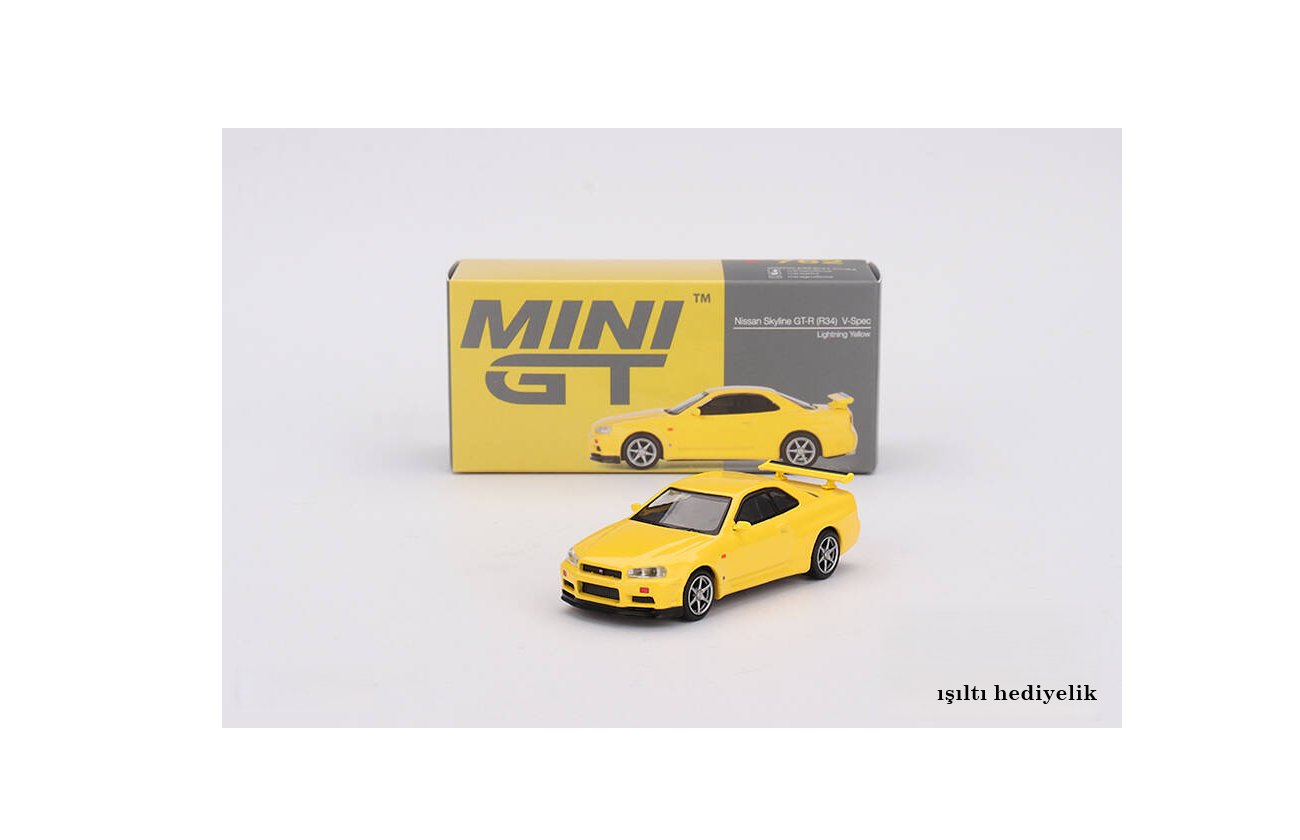Mini GT 1/64 Nissan Skyline GT-R (R34) V-Spec Lightning Yellow