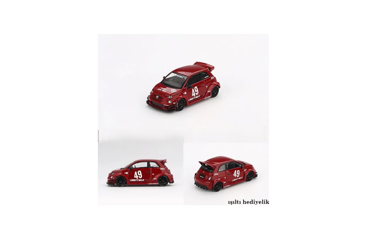 Mini Gt BL 963 LB-WORKS x Abas Works ABARTH 595 Red Fiat 500 1/64 Model Araba