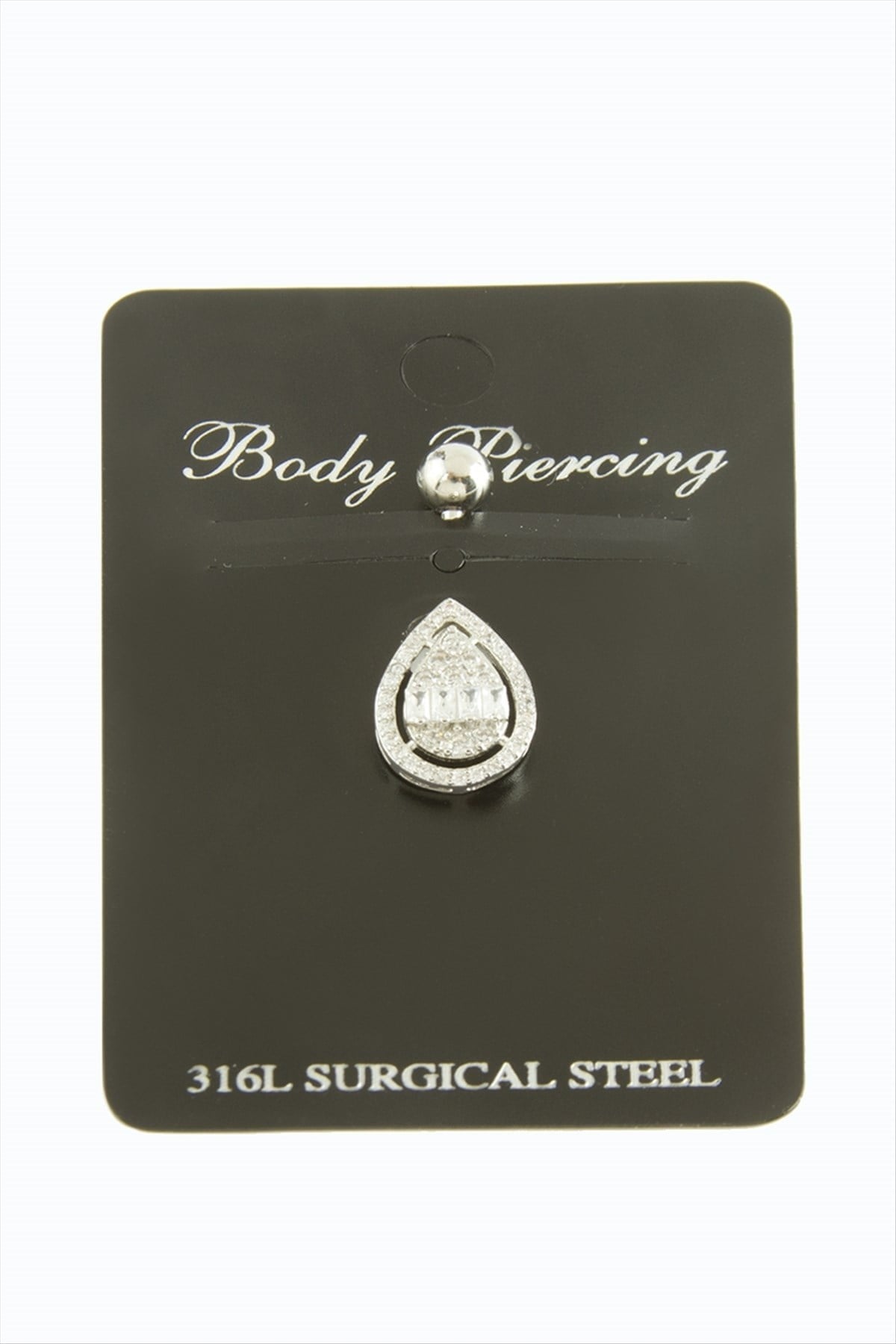 Oval Baget Taşlı Göbek Piercing  1 Adet