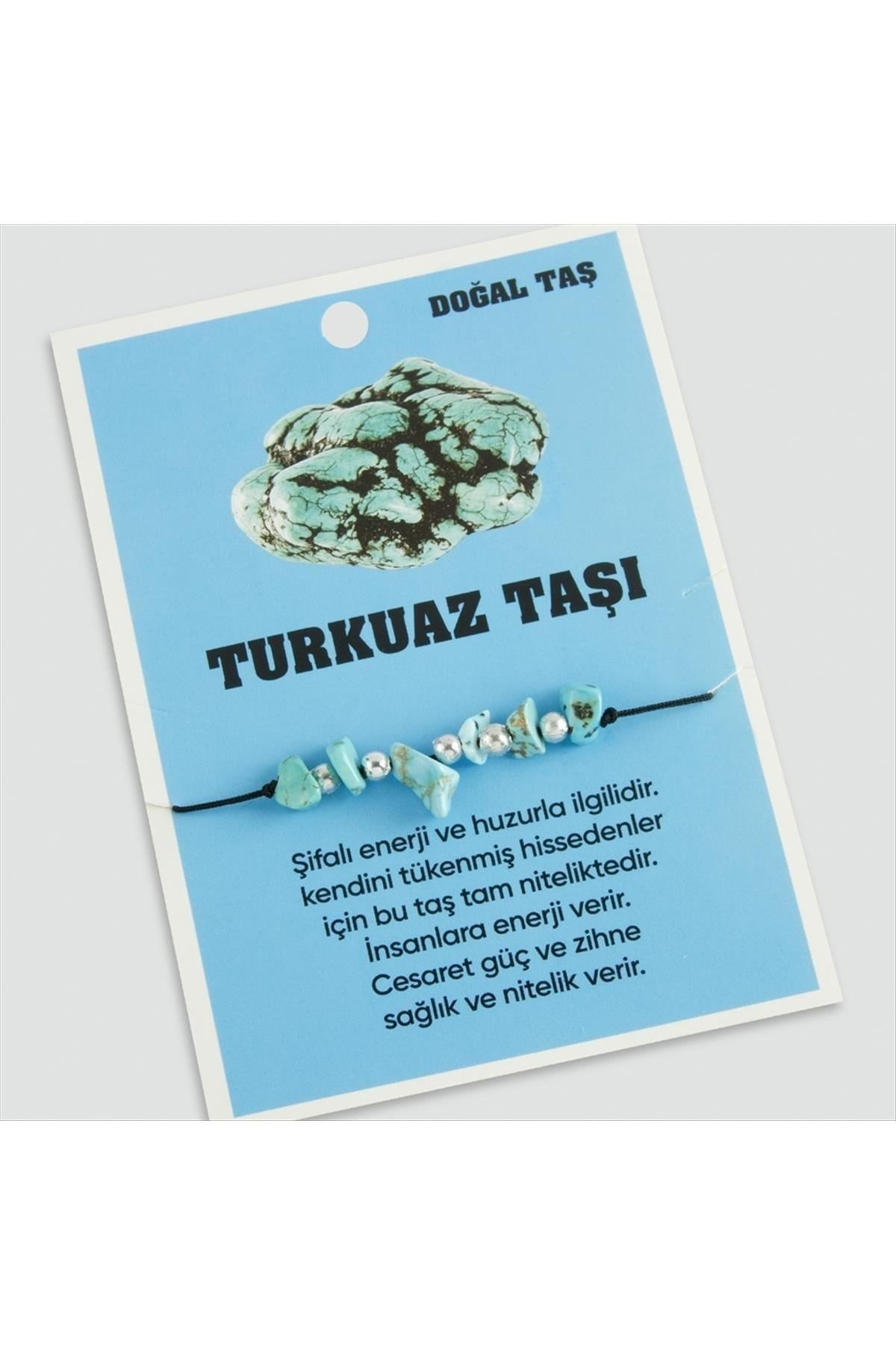Turkuaz Doğaltaşlı İp Bileklik
