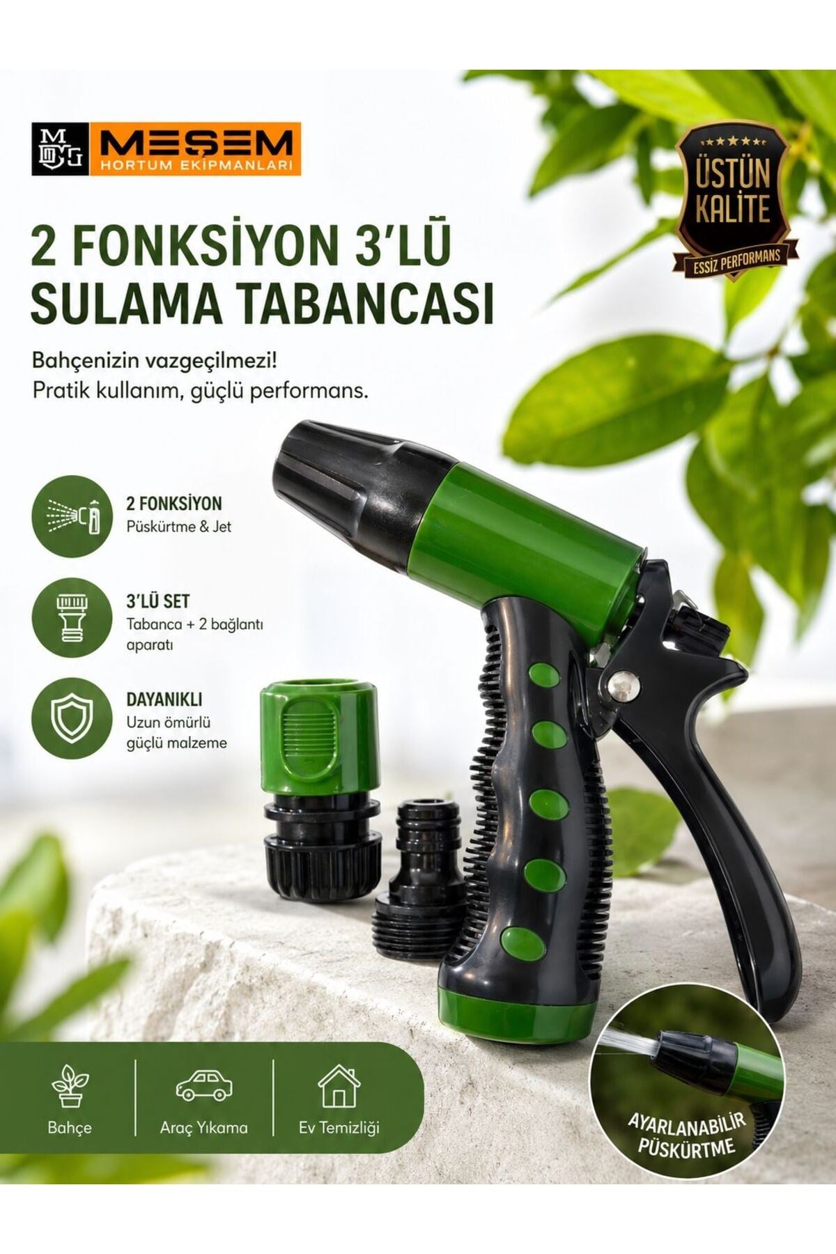 4000 2 FONKSİYON 3LÜ SULAMA TABANCASI