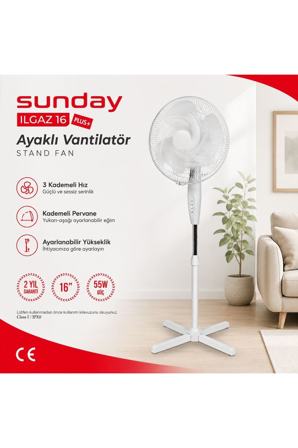 ılgaz 16 AYAKLI VANTİLATÖR PLUS+ (BEYAZ )