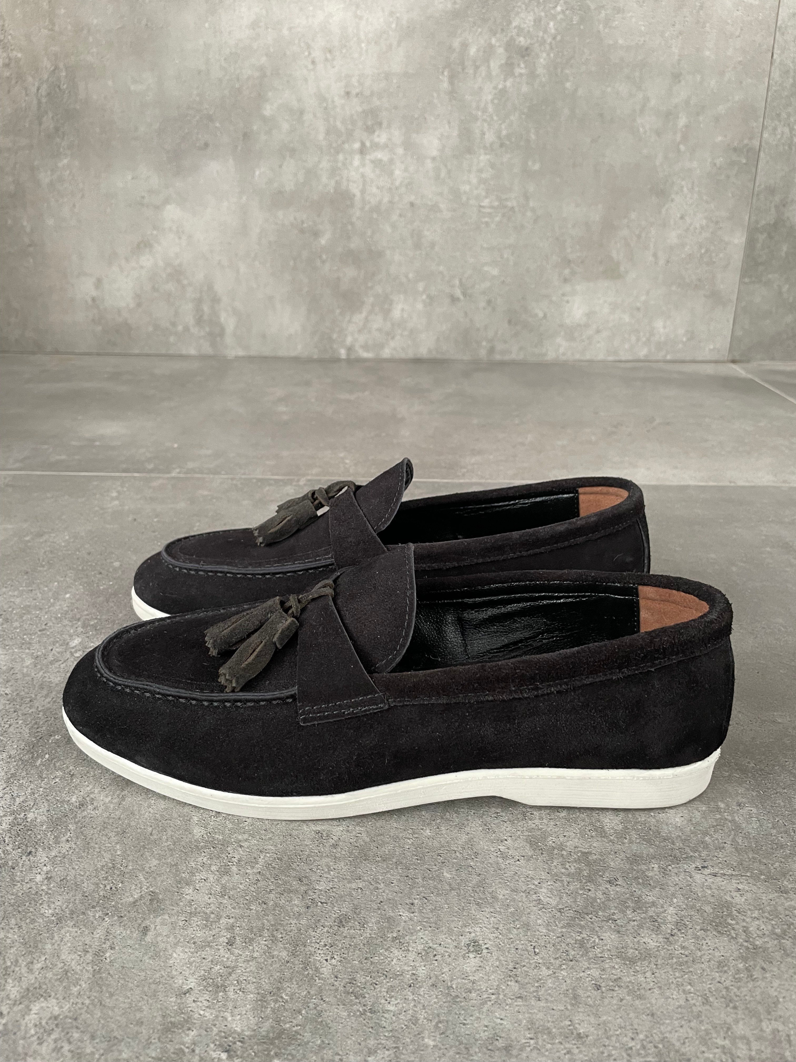 Best Steps Süet Püsküllü Loafer - Siyah