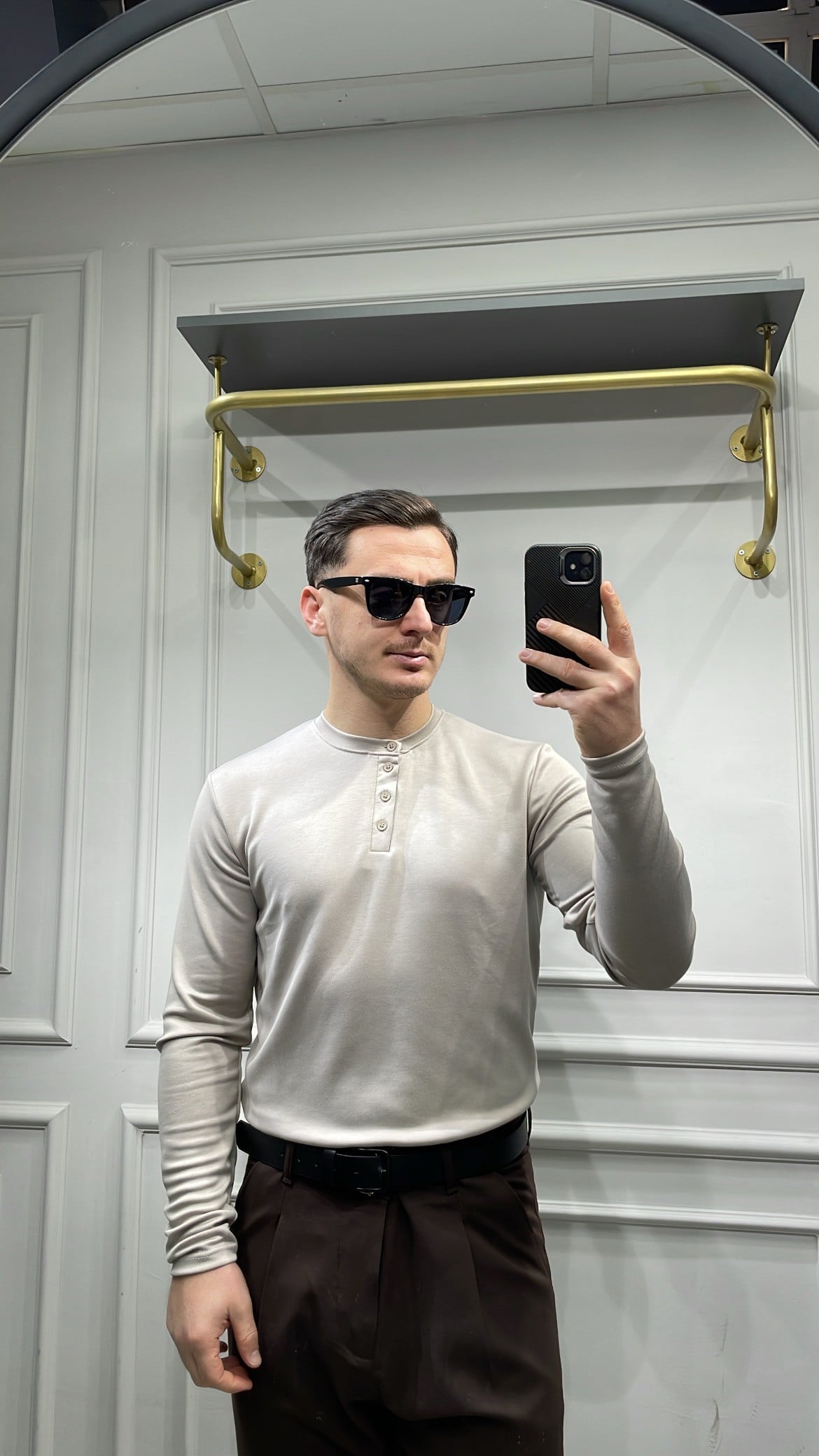 Modal Düğme Detay Sweat - Bej