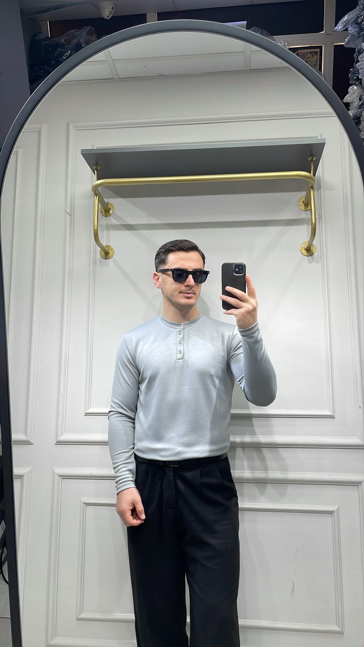 Modal Düğme Detay Sweat - Gri