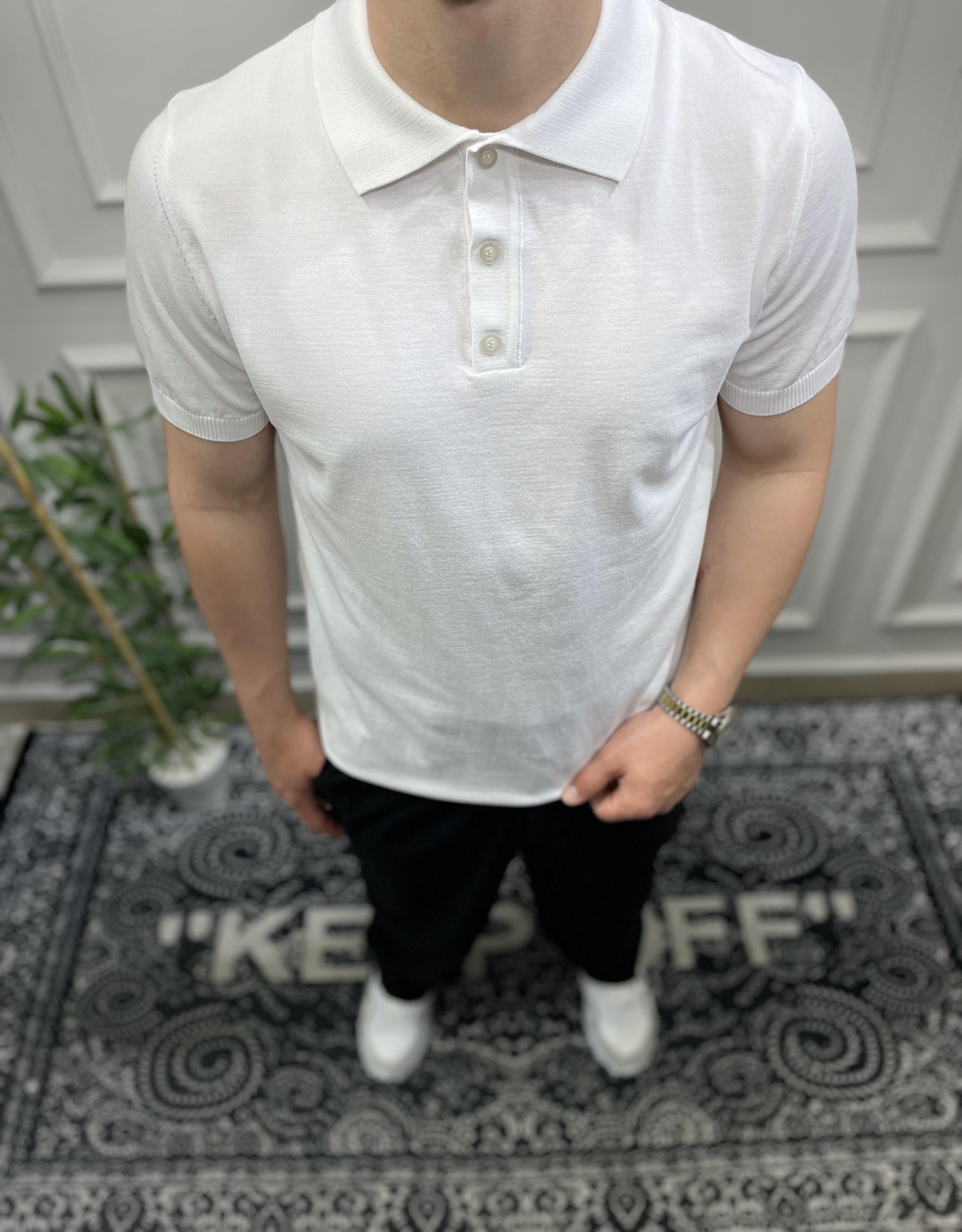 Polo Yaka Triko - Beyaz