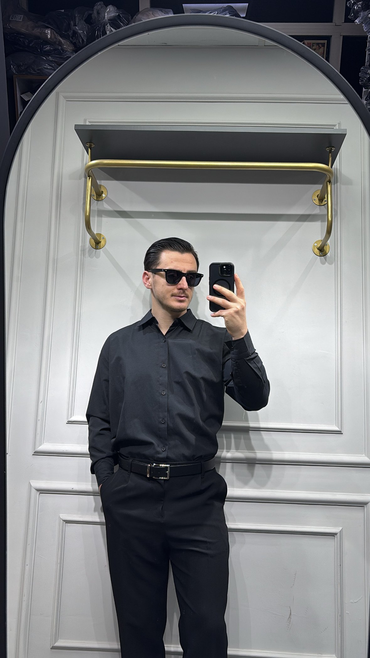 Poplin Oversize Gömlek Siyah - Wng9001