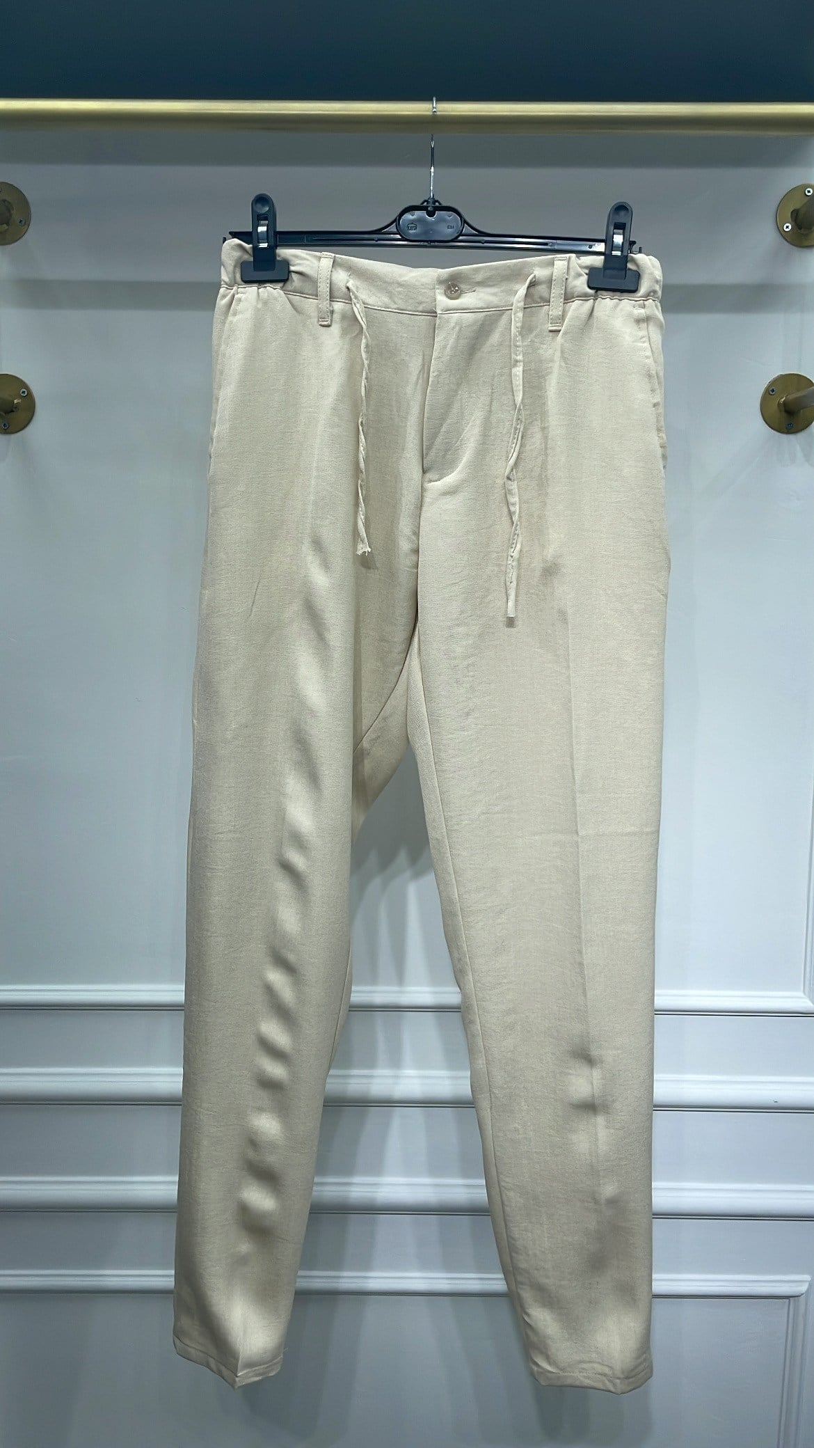 Reguler Fresh İpli Keten Pantolon Bej - Wng