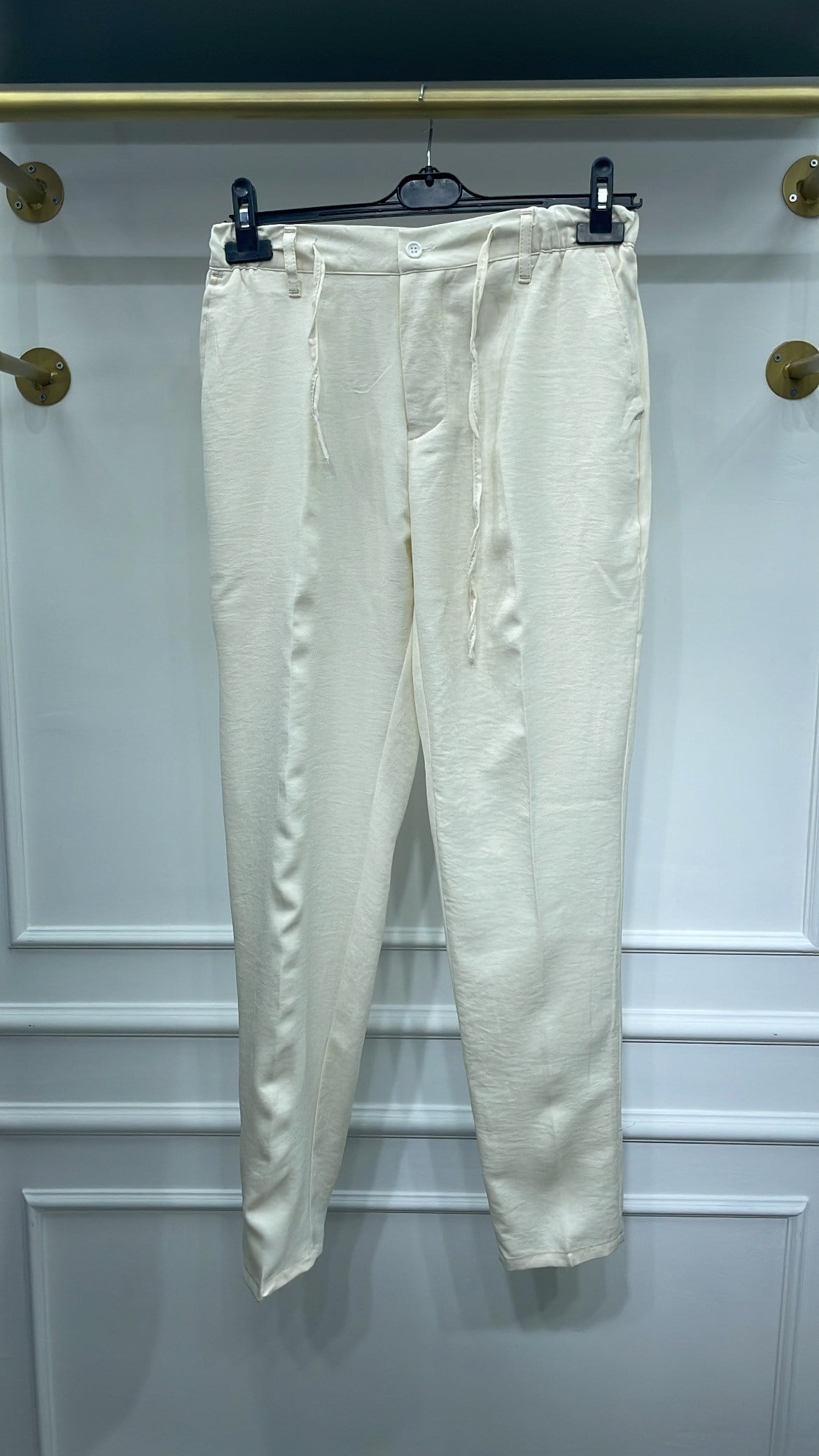 Reguler Fresh İpli Keten Pantolon Ekru - Wng