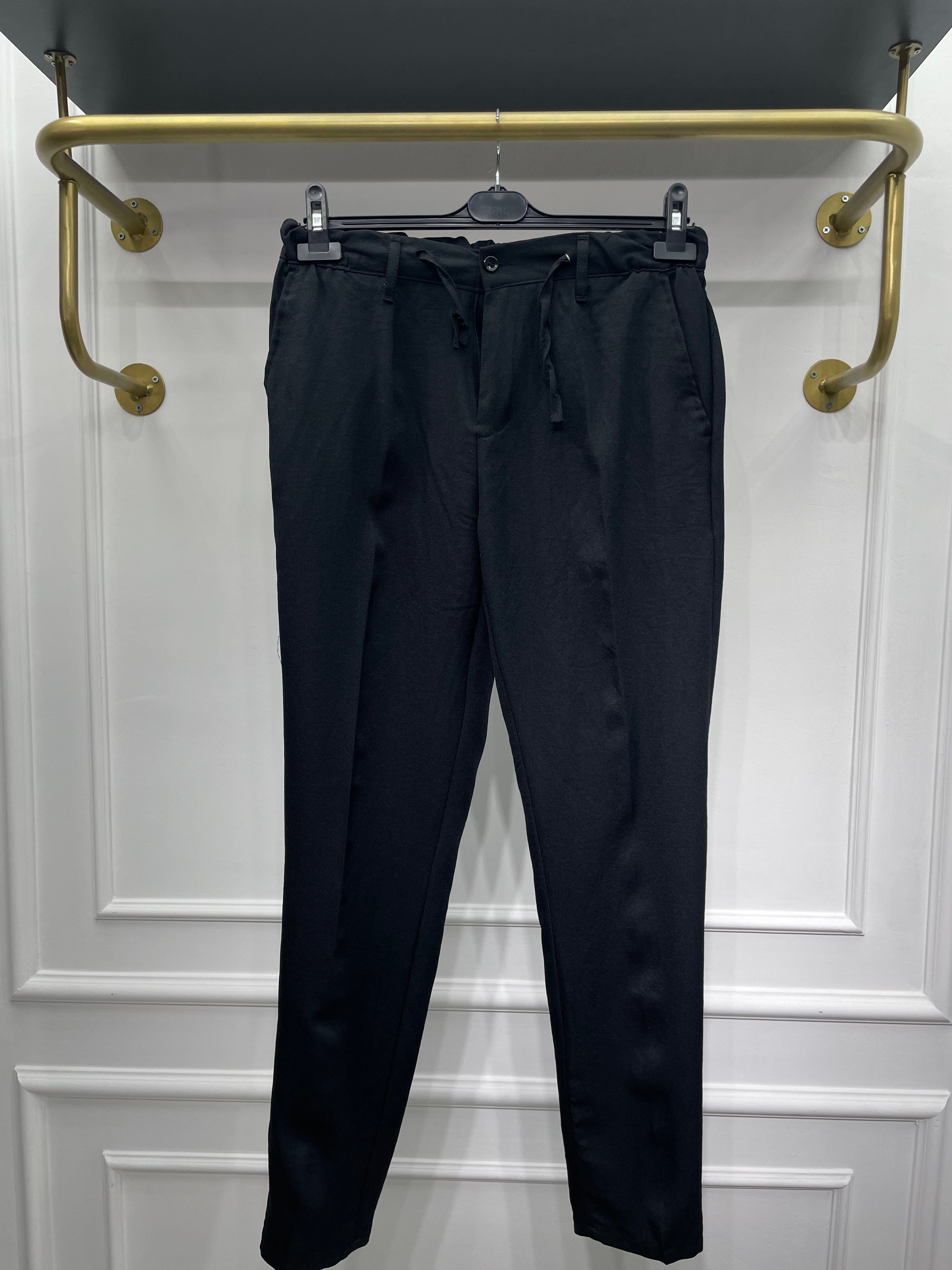 Reguler Fresh İpli Keten Pantolon Siyah - Wng