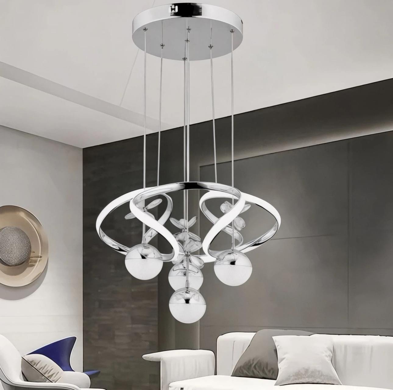 DRONE 4'LÜ KROM LED SARKIT AVİZE