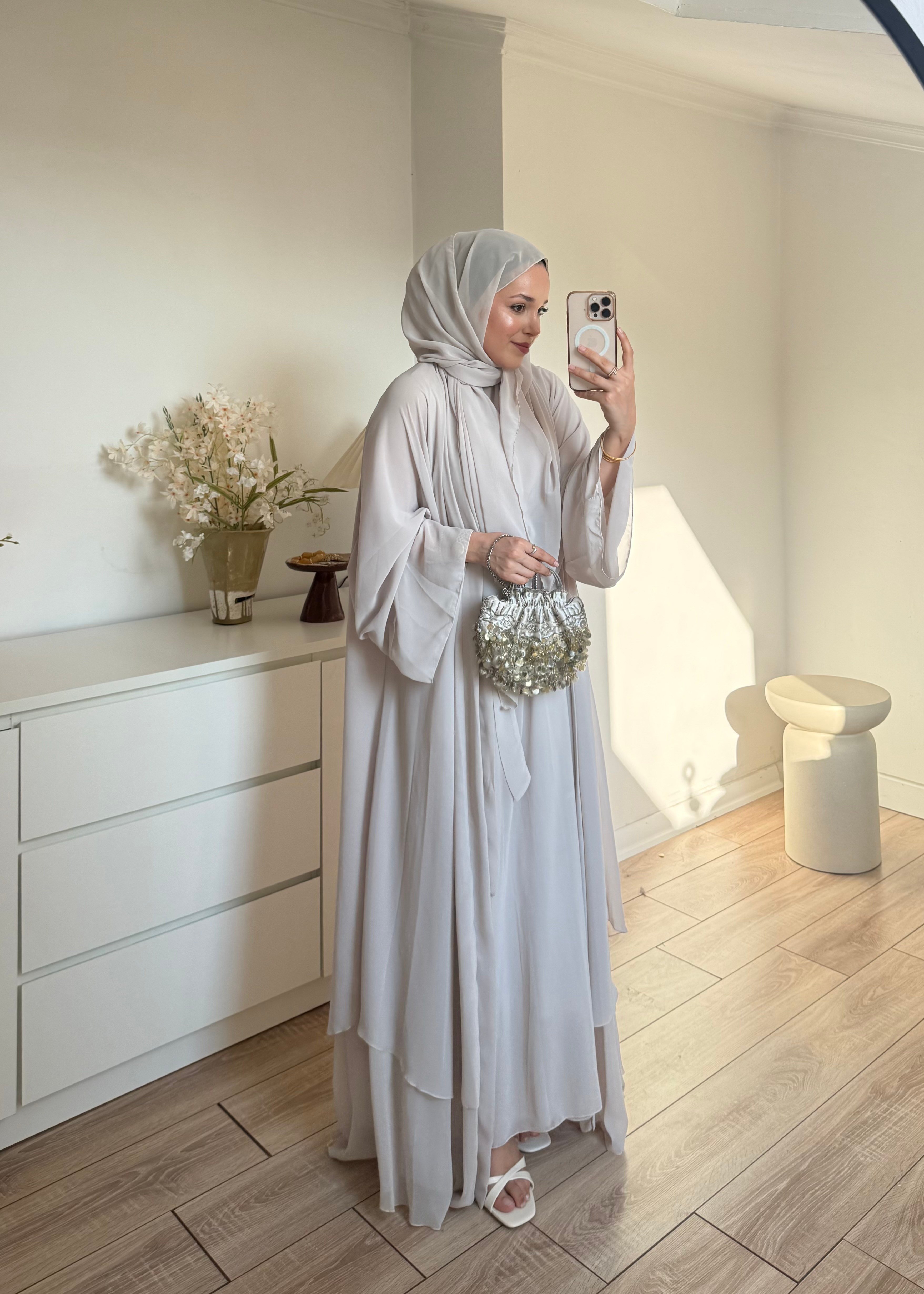 Abaya Takım Bej 