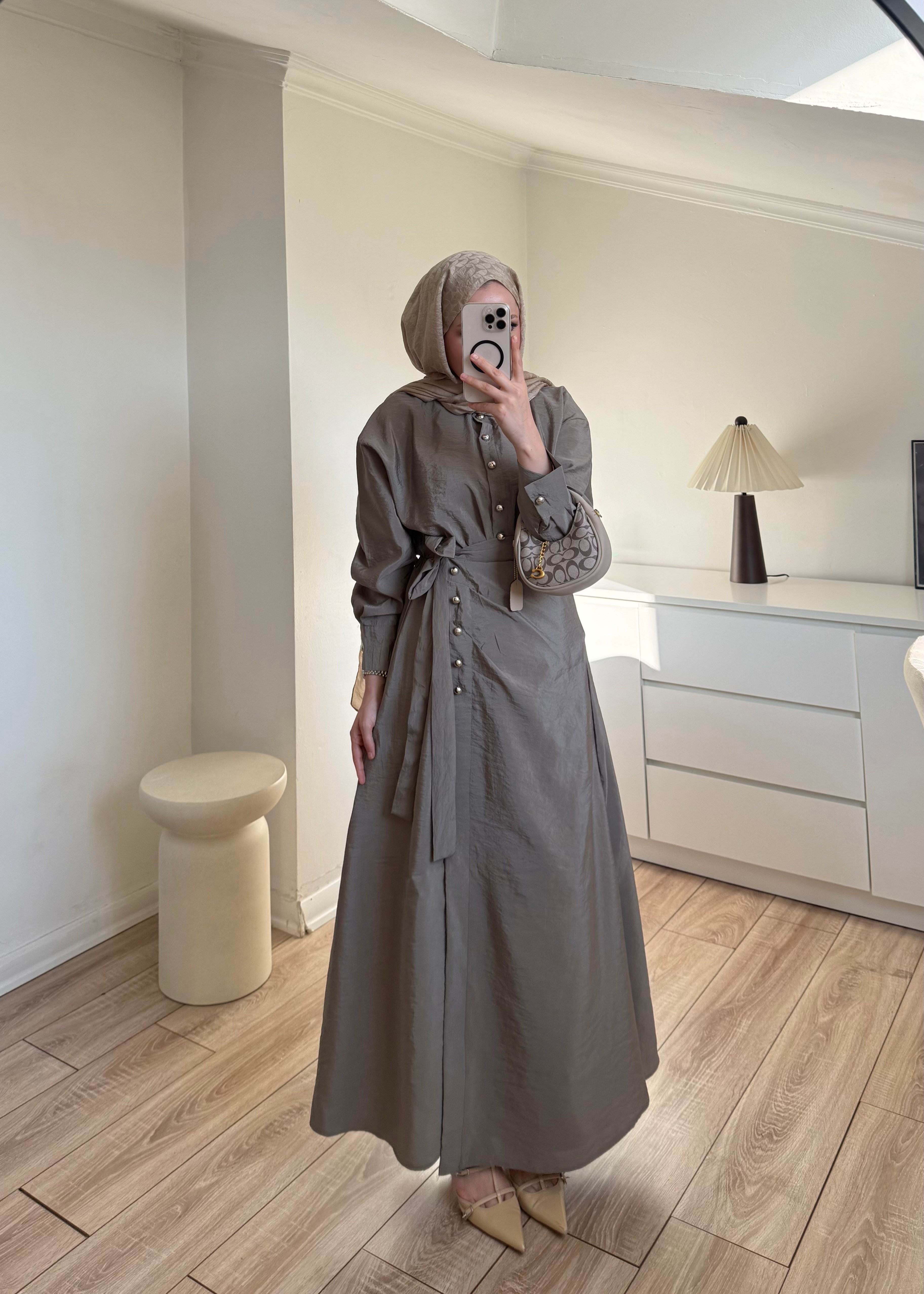 Bağlamalı Elbise Yeşil