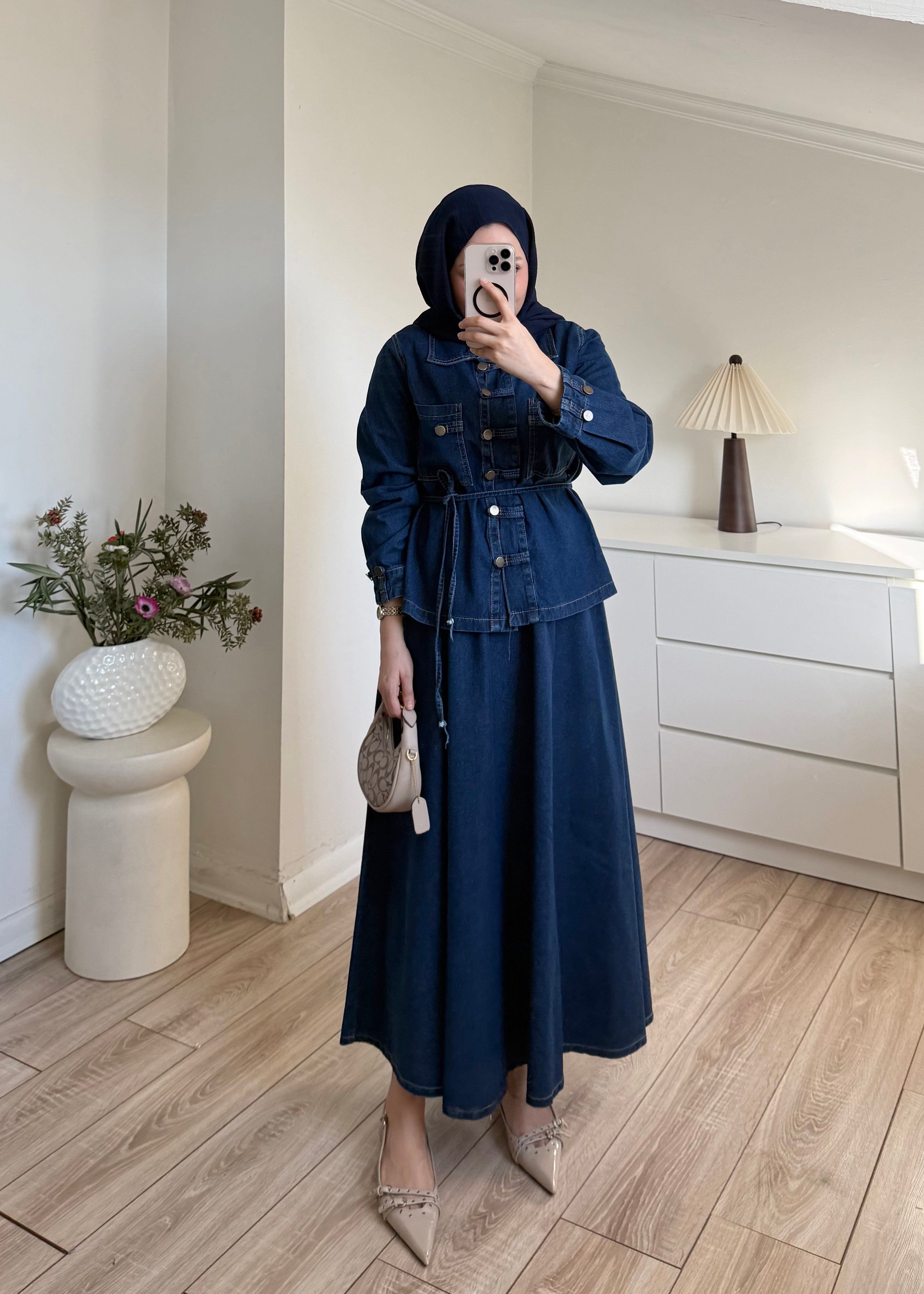 Denim Etekli Takım