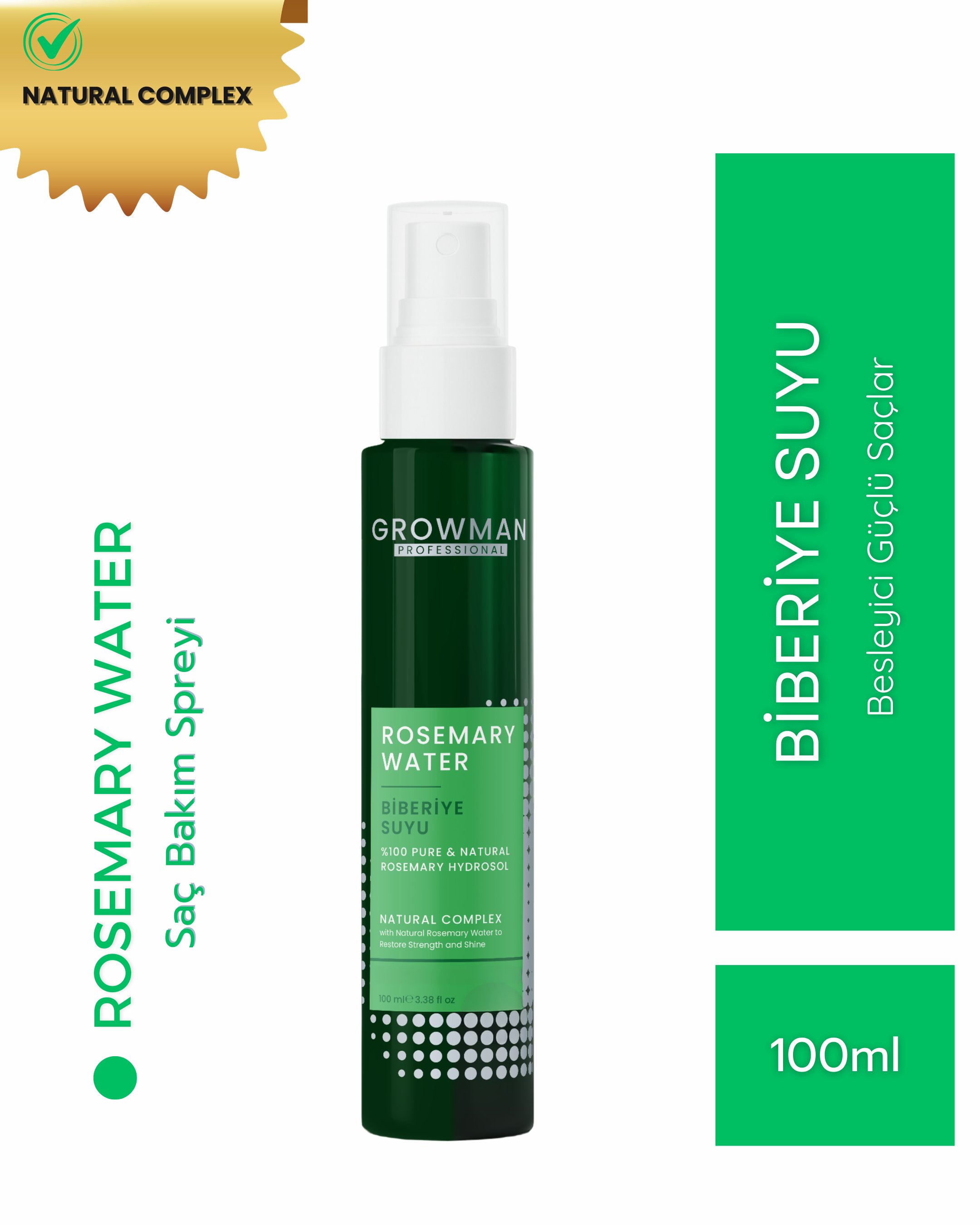 Biberiye Suyu 100 ML – Saç Dökülme Karşıtı & Saç Uzatma Destekleyici Bakım Spreyi