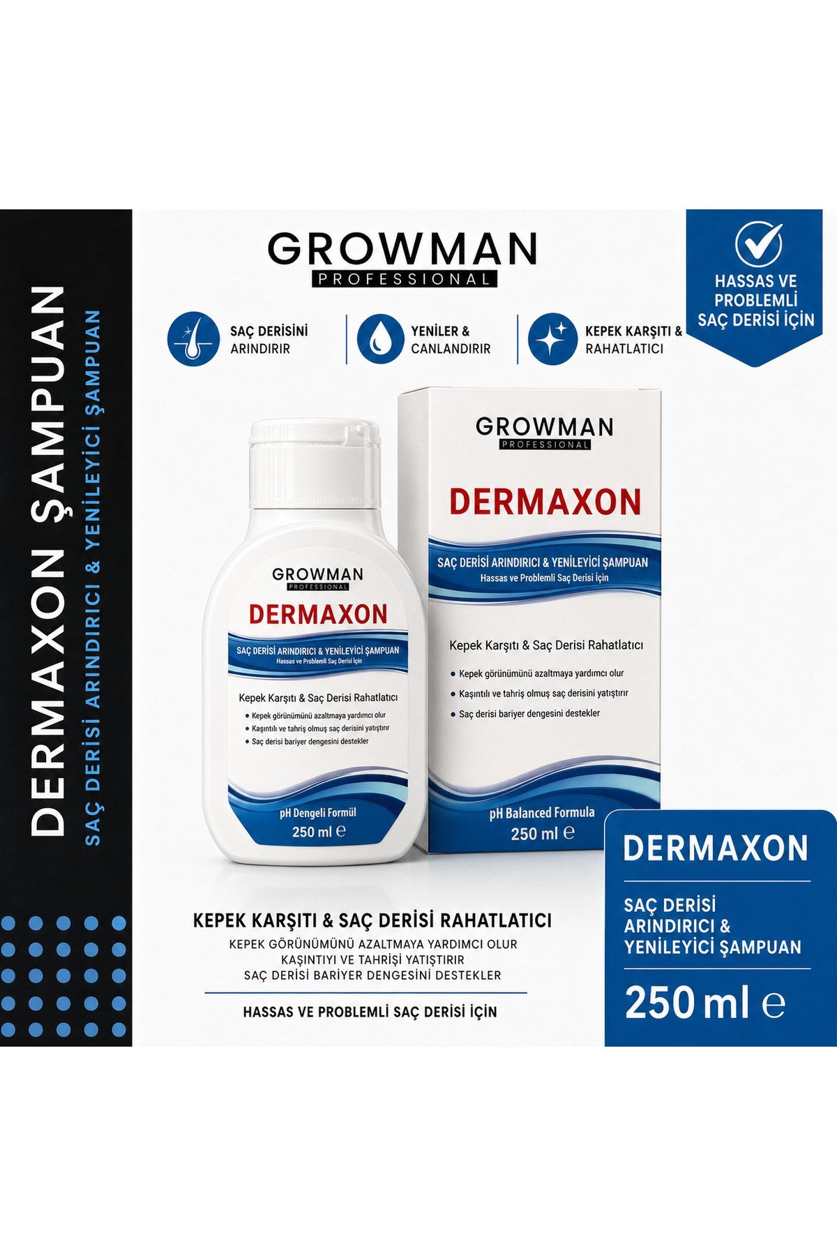 Dermaxon Kepek Karşıtı Şampuan 250 ml | ve Kaşıntıya Etkili Bakım