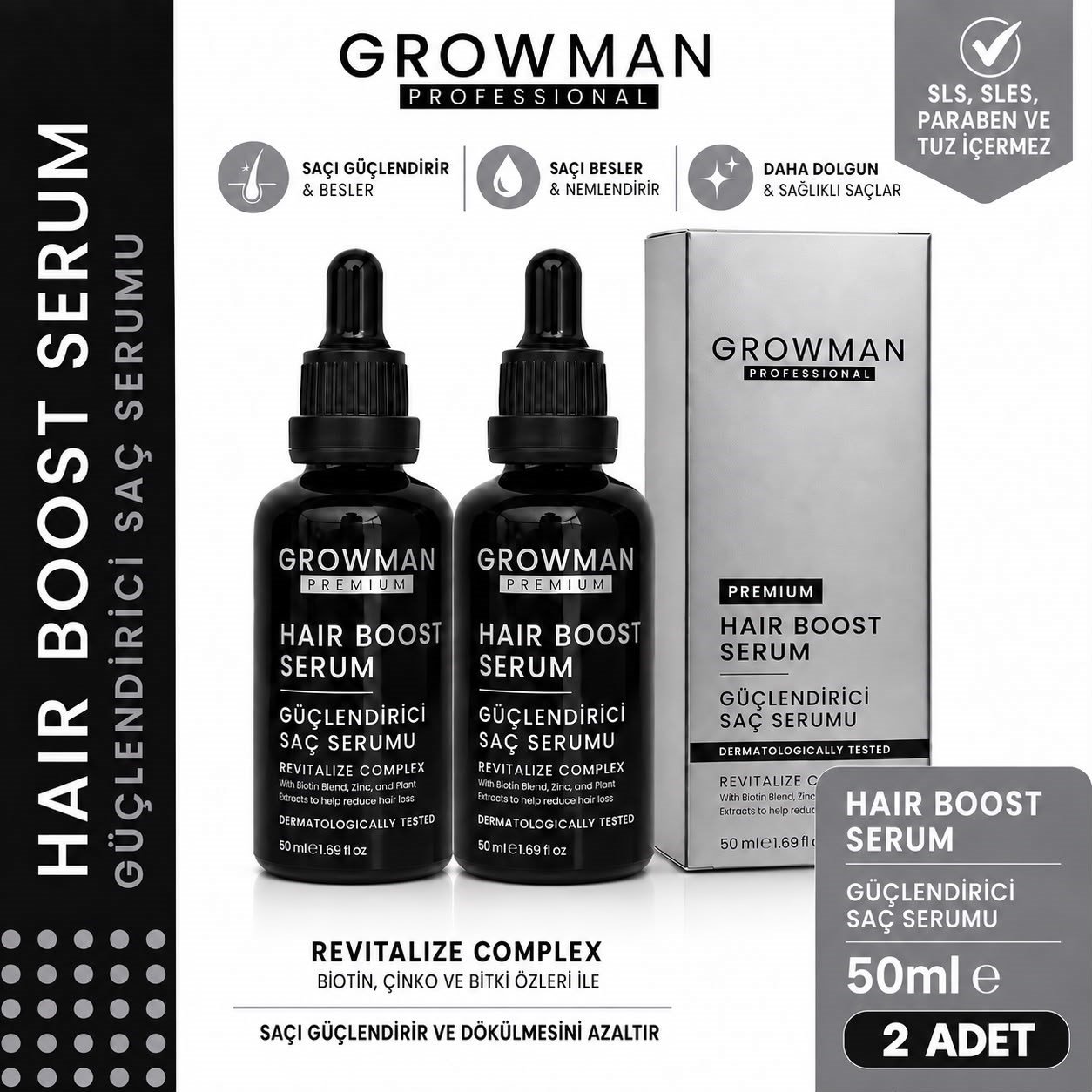 HairBoost Destekli Serum 50 ML – Güçlü Kökler & Yoğun Saç Görünümü