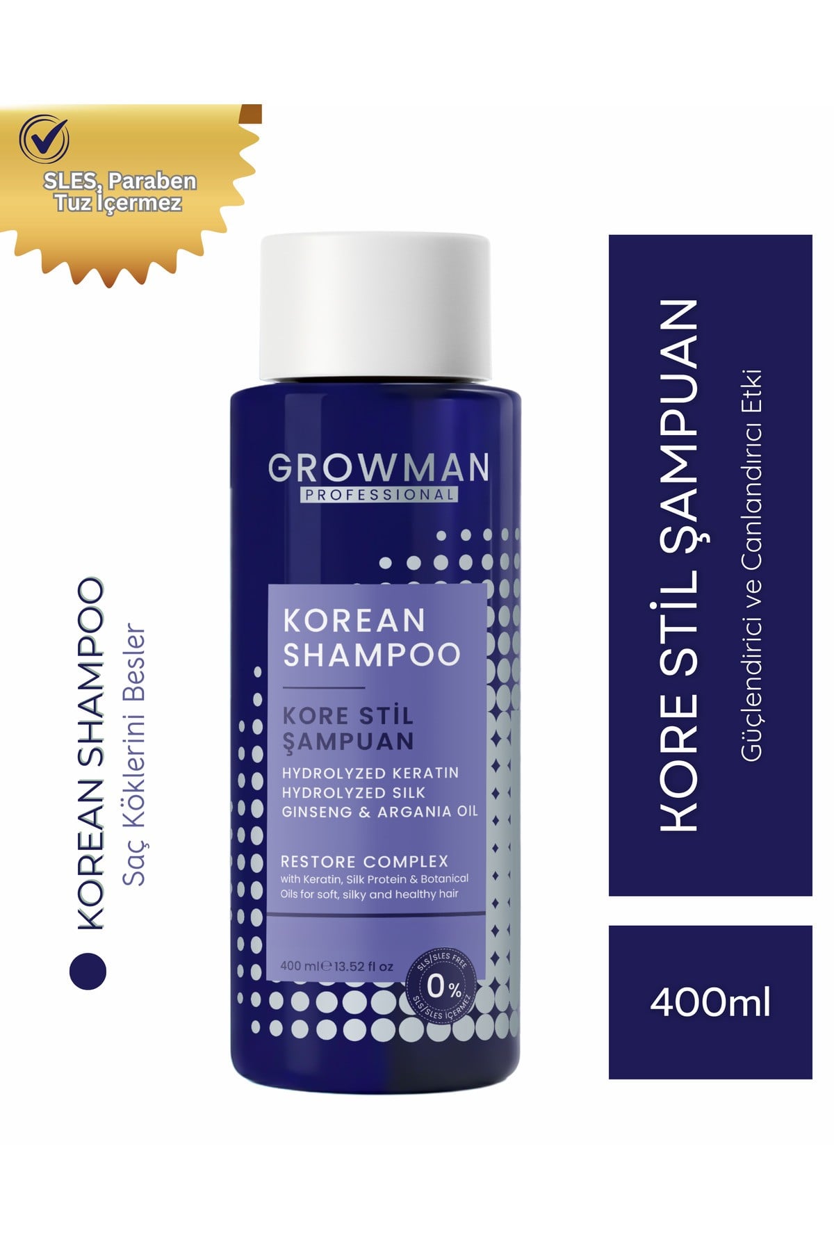 Kore Stil Şampuan 400 ML – Nem Dengeleyici, Parlaklık Veren & Elektriklenme Karşıtı Bakım