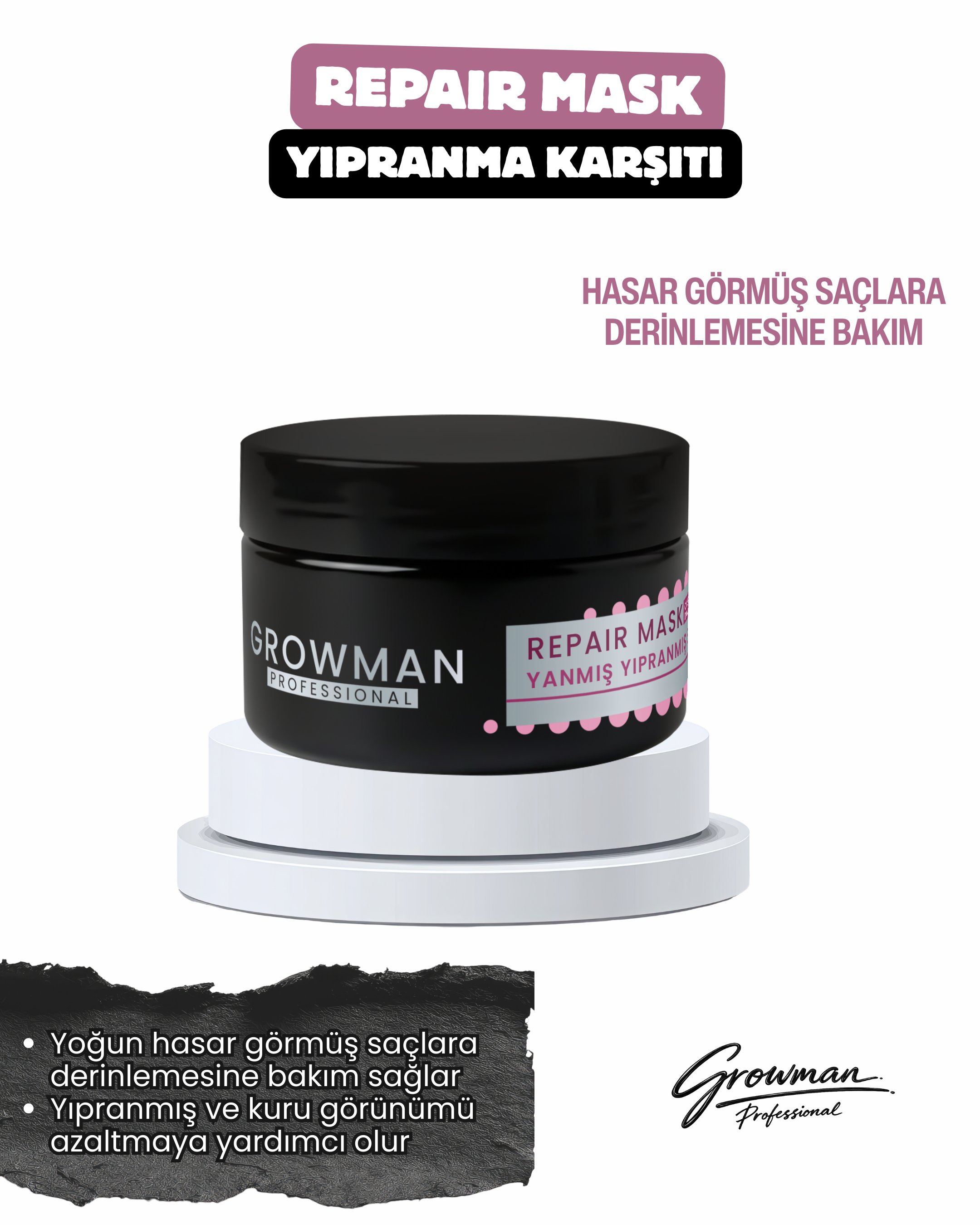 Onarıcı Saç Maskesi Aşırı Yıpranmış ve Hasar Görmüş Saçlar İçin Yoğun Bakım