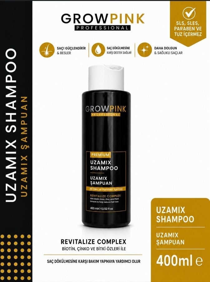 Uzamix Saç Uzatıcı Şampuan 400 ML – Güçlendirici & Uzama Destekli Bakım