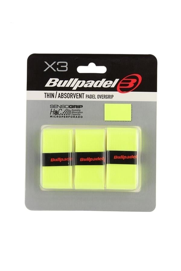Bullpadel Thin Absorvent Padel Raket Overgrip 3Lü Neon Sarı
