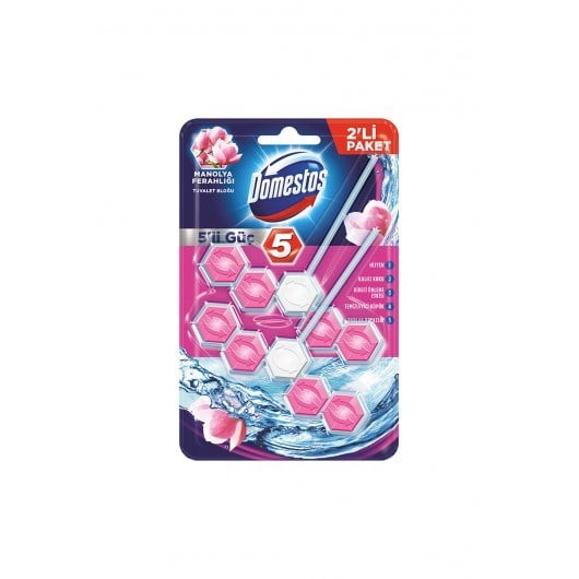 DOMESTOS WC BLOK 5’Lİ GÜÇ 2’Lİ PAKET MANOLYA