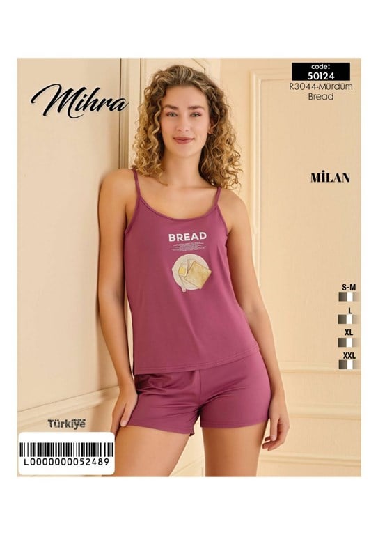 Mihra 50124-R3044 Kadın Bambu Milan Atlet Şort Takımı