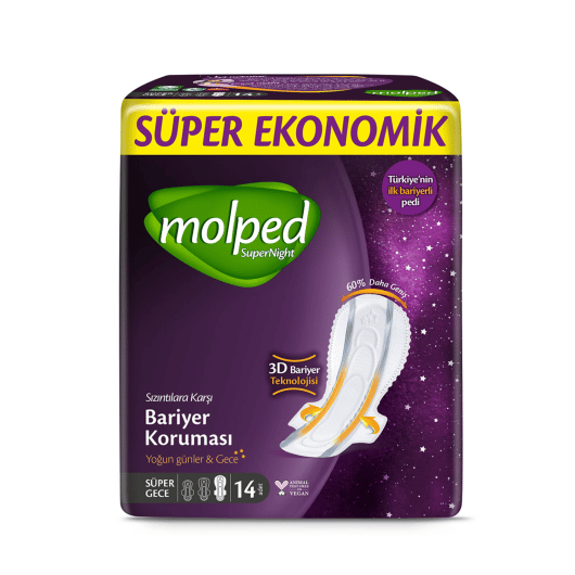 MOLPED SÜPER NIGHT SÜPER EKONOMİK ÖNÜ UZUN 14 ADET