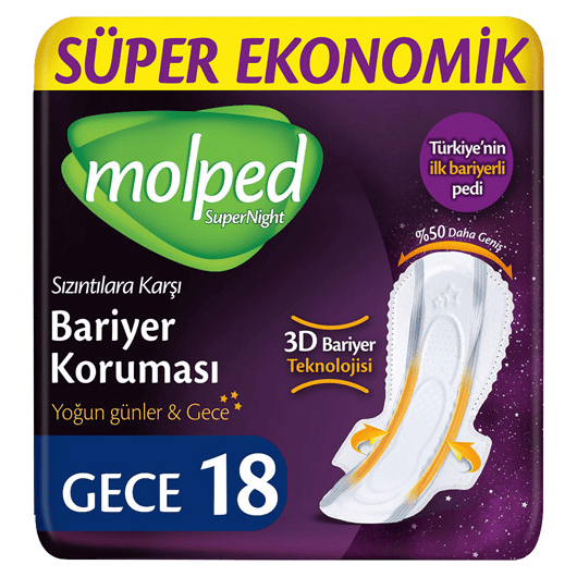MOLPED SÜPER NIGHT SÜPER EKONOMİK UZUN 18 ADET