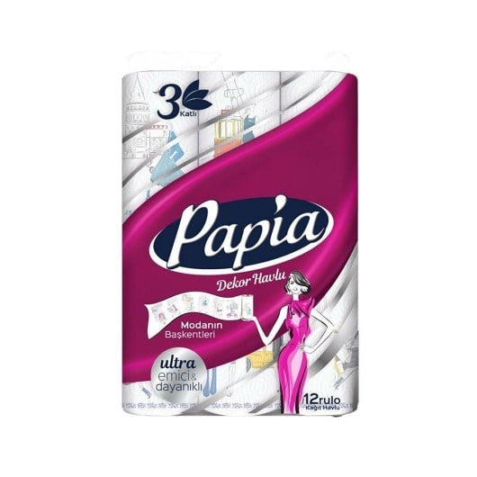 PAPİA HAVLU DEKOR 12 RULO