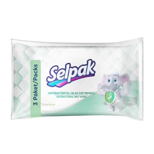 SELPAK ISLAK CEP MENDİLİ ANTİBAKTERİYEL 3 X 15 ADET