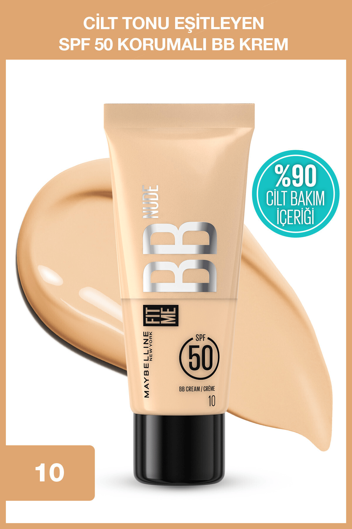 Fit Me Nude Cilt Bakımı Etkili Nemlendirici SPF50 BB Krem - Soğuk Açık Ton