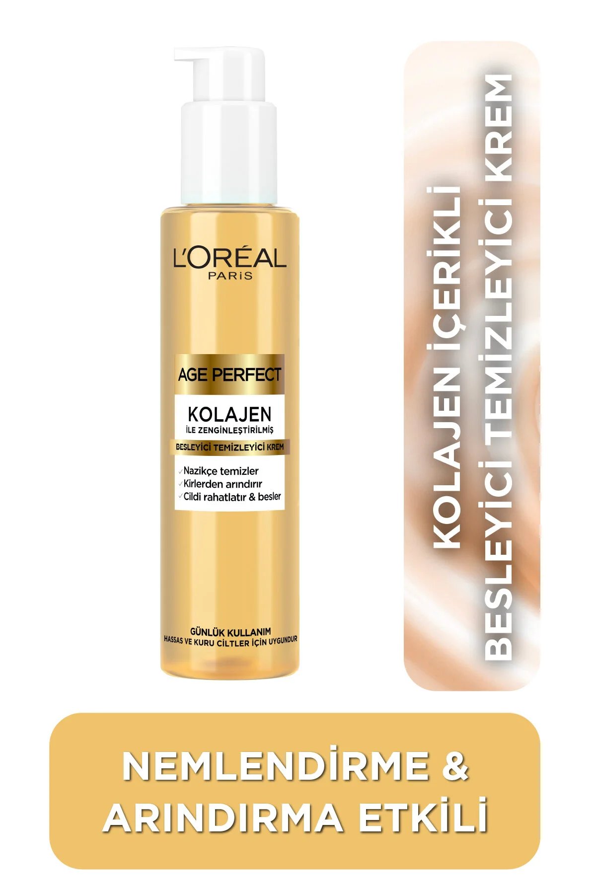 L'Oreal Paris Age Perfect Kolajen İle Zenginleştirilmiş Besleyici Temizleyici Krem