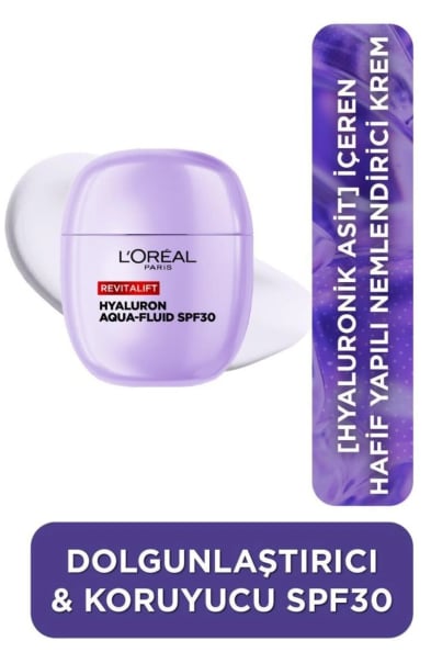 L'Oreal Paris Revitalift Hyaluronik Asit İçeren Dolgunlaştırıcı Etkili SPF30 Korumalı Nemlendirici Yüz Kremi 40ml
