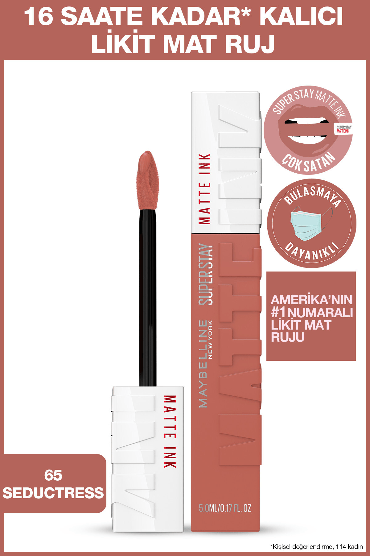Super Stay Matte Ink Unnude Likit Mat Ruj - 65 Seductress - Nude 5 ml