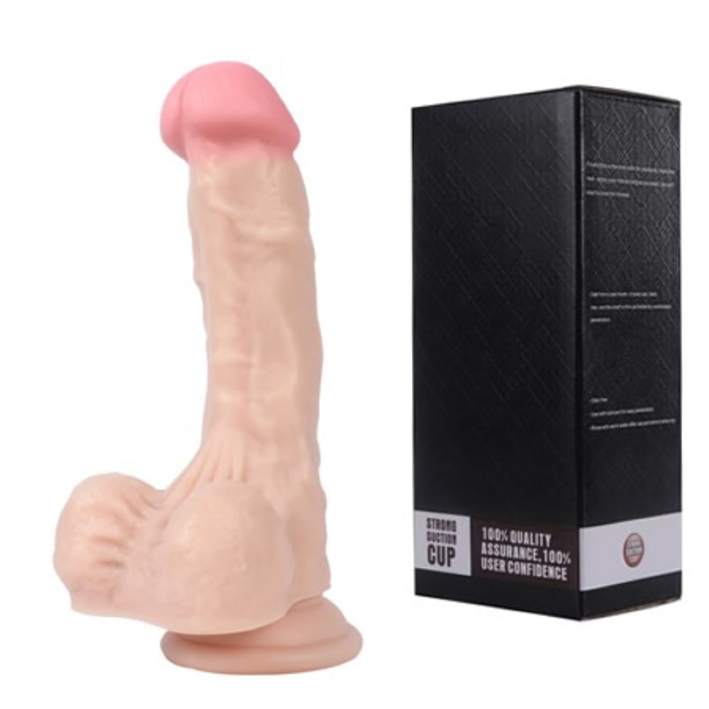 Jack 18 CM Gerçekçi Kalın Realistik Penis Vantuzlu Testisli Dildo