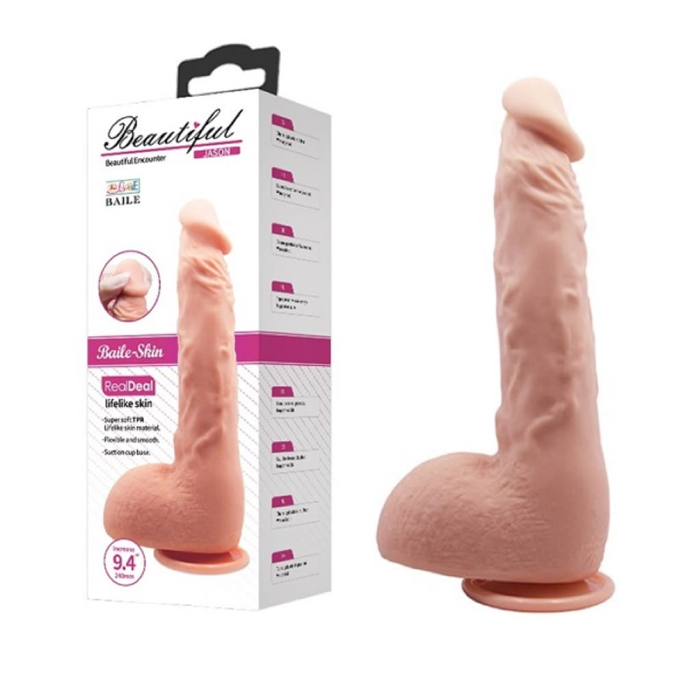 Beautiful 24 CM Süper Gerçekçi Vantuzlu Damarlı Dildo Penis