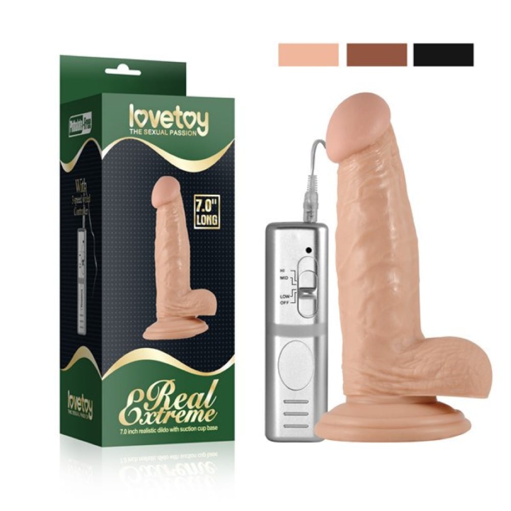 LOVETOY Extreme 17 CM Güçlü Titreşimli Kumandalı Vibratör Realistik Penis