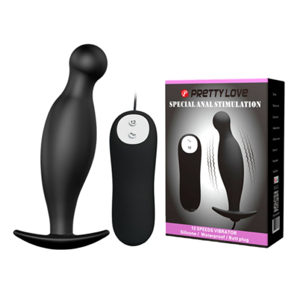 12 Titreşimli Kumandalı Anal Vibratör Zenci Anal Plug Stimülatör
