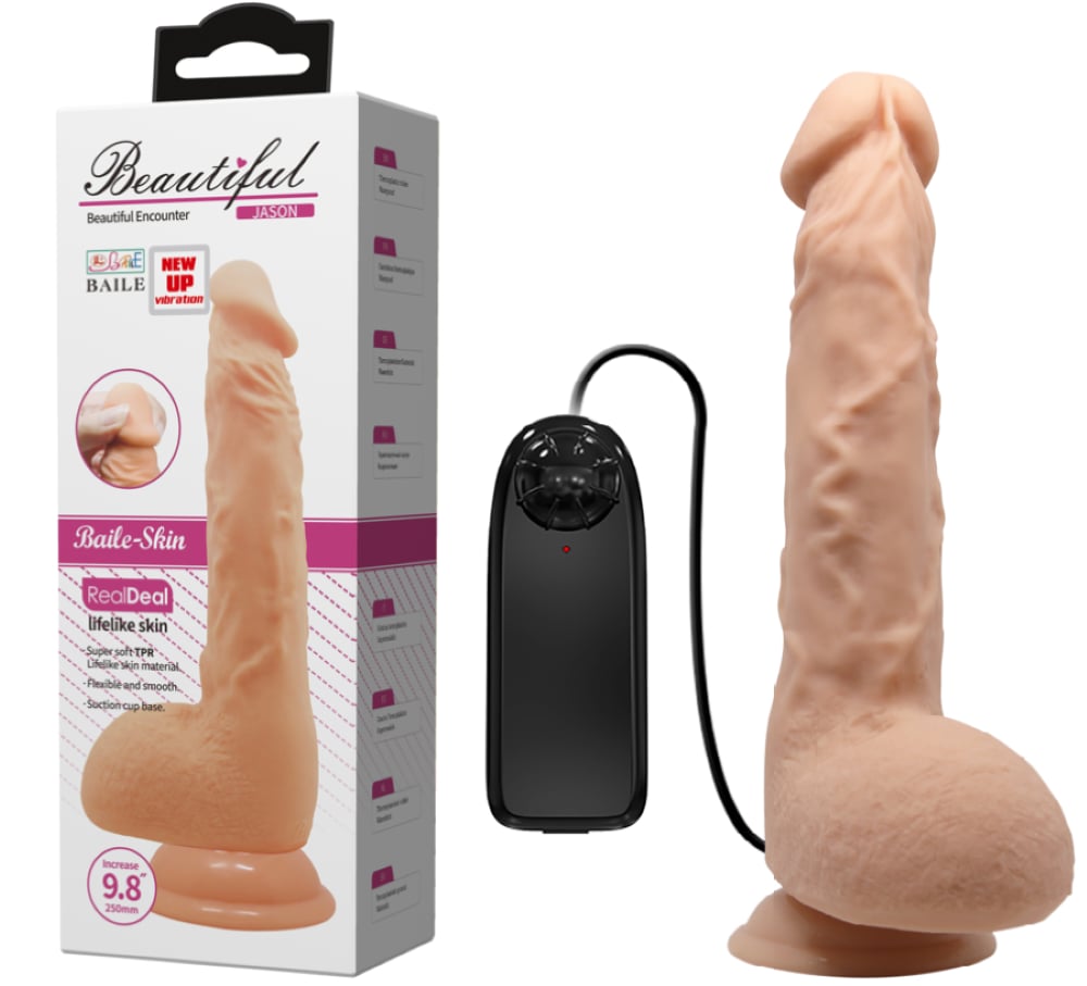25 Cm Titreşimli Vantuzlu Gerçekçi Realistik Dildo Penis