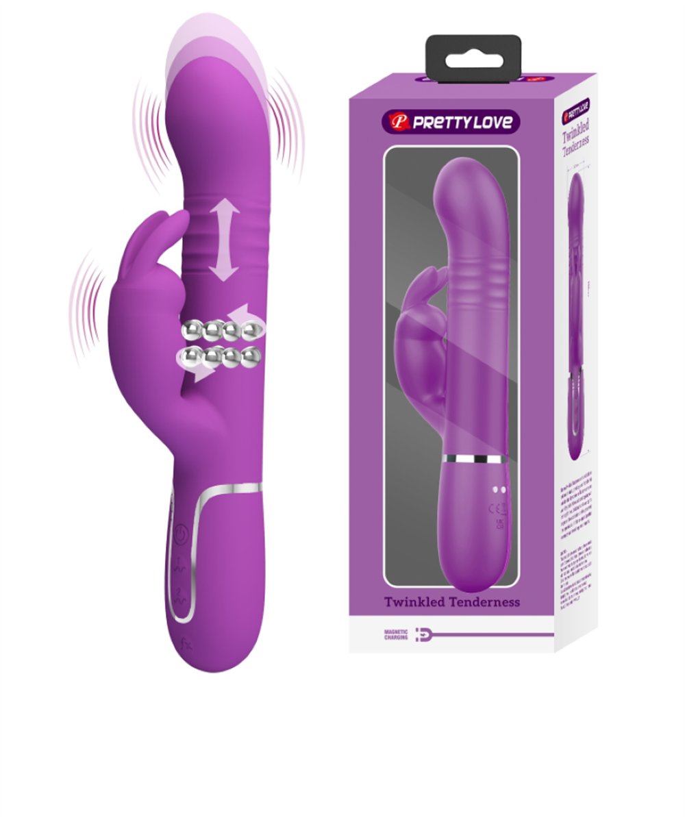 Multifonsiyonlu Oynarbaşlı 7 titreşimli Rabbit Vibratör Mor